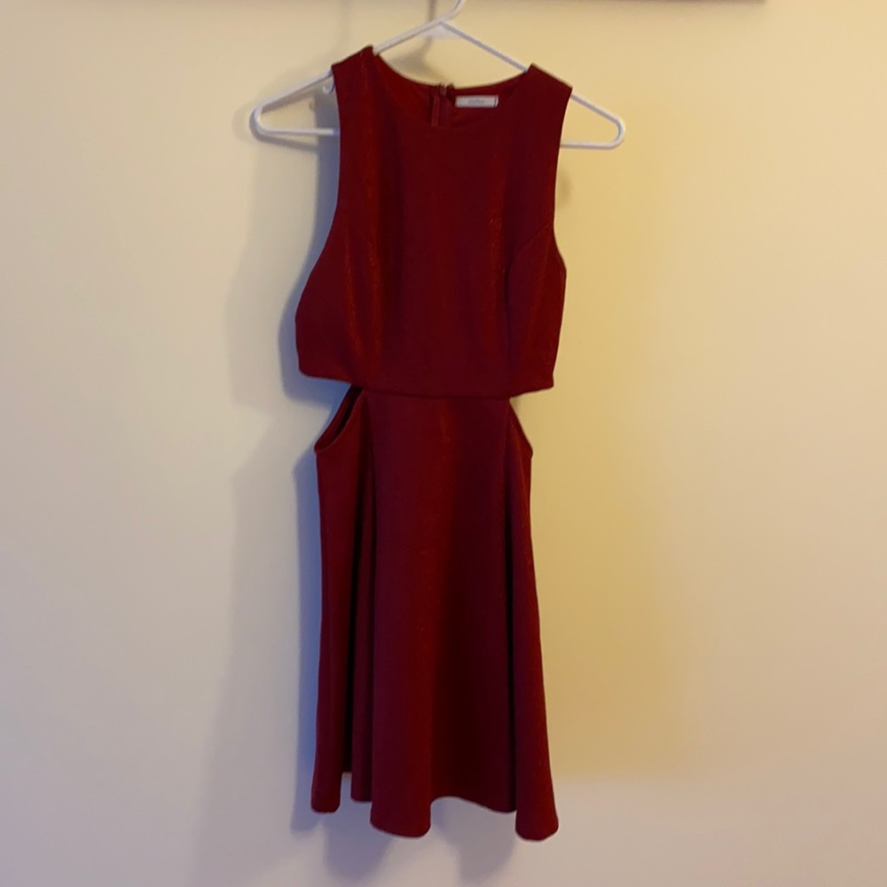 Red Mini Dress with Cutouts